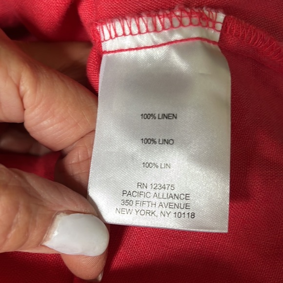 Ellen Tracy Short Sleeve Shirt, 100% Linen, Tie Front & Key Hole Accent,… - Picture 15 of 15